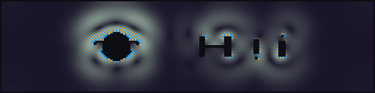 Full exported speed-vorticity rendering sequence from the OSNR multi-obstacle CFD cinema run. Dark regions are hard-clamped obstacle and wall coefficients; color encodes velocity magnitude modulated by signed vorticity. — panel 8: figures/frame_035.png